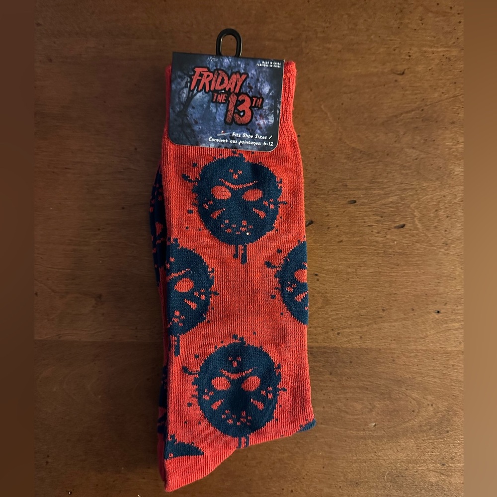 🌵3/$15 Friday the 13th Mask Classic Thriller Halloween Socks (see description)